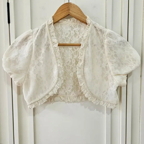 [BUNJANG] Dellise Noin Vintage Lace Frill Bolero / Dellise Noin 빈티지 레이스 프릴 볼레로