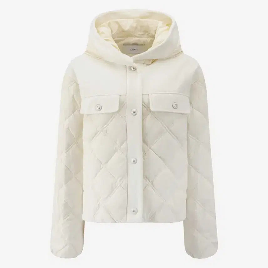 [BUNJANG] DUEL Quilted Padding (Ivory, Size 55) / 듀엘 퀄팅 패딩 새상품