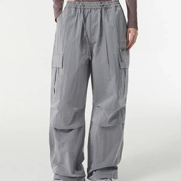 [BUNJANG] Women's Bright Parachute Cargo Pants [Gray] / 우먼즈 브라이트 파라슈트 카고 팬츠 [그레이]