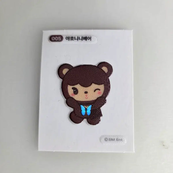 [BUNJANG] EXO Groupies Character Nini Bear Ppogi Sticker Random Kai / 엑소 뭉치즈 캐릭터 니니베어 띠부띠부씰 스티커 랜덤 카이