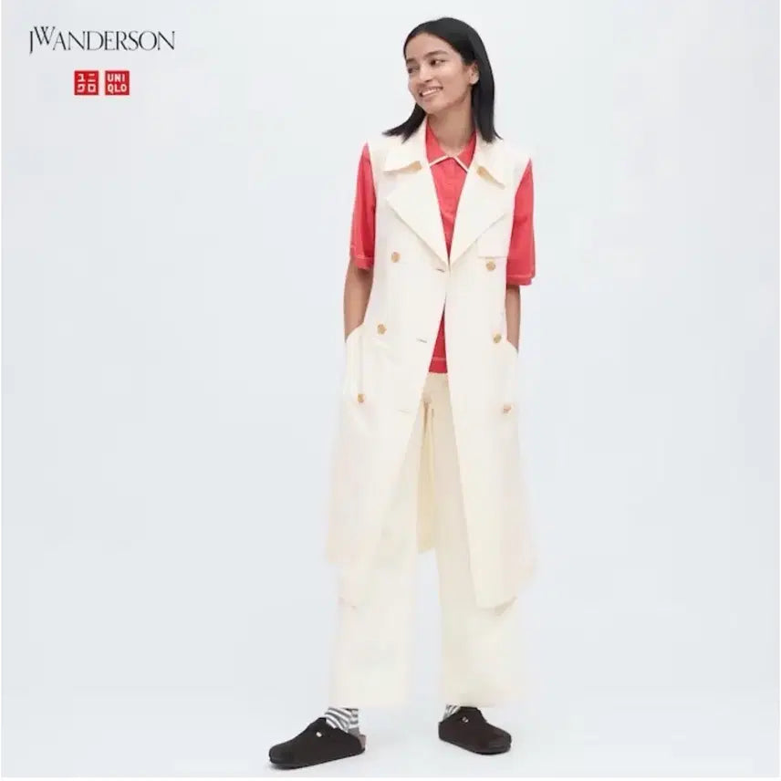 [BUNJANG] Uniqlo X JW Anderson Linen Dress White S / 유니클로 X JW 앤더슨 콜라보 린넨 원피스 S