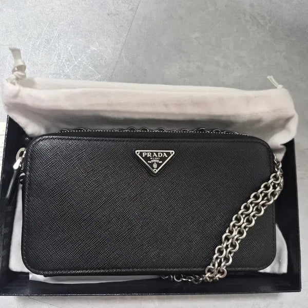 [BUNJANG] Prada Saffiano Mini Chain Bag Black / 프라다 1DH010 사피아노 미니체인백 (블랙)