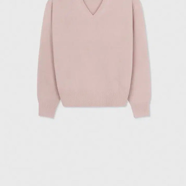 [BUNJANG] Tyle Parma Wool Classic V-Neck Sweater Rosy Pink Size 1 / 타일레 파르마 울 클래식 브이넥 스웨터 로지 핑크 1사이즈