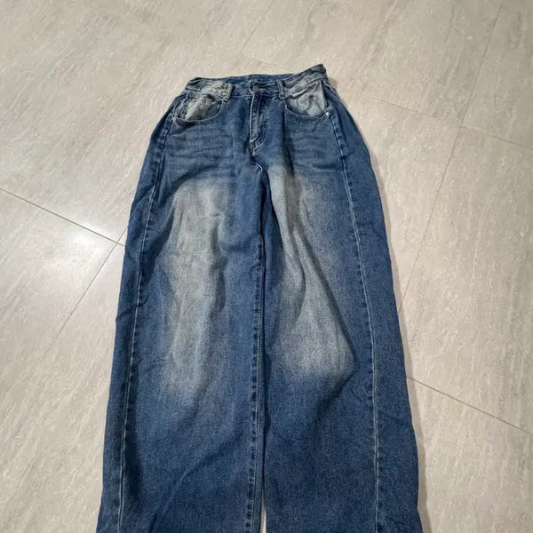 [BUNJANG] Deep Blue Wide Pintuck Pants / 진청 와이드 핀턱 팬츠
