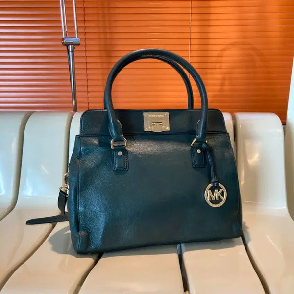 [BUNJANG] Michael Kors Astrid Satchel Bag Dark Green Leather / MICHAEL KORS 마이클코어스 아스트리드 사첼백 (다크 그린)