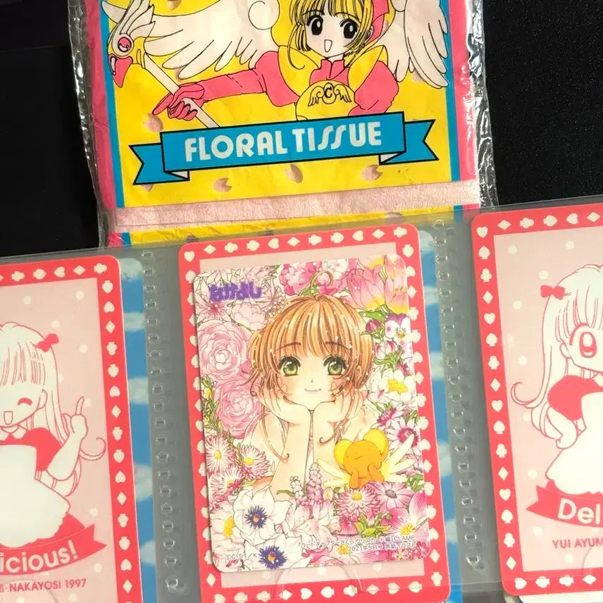 [BUNJANG] Cardcaptor Sakura Classic Illustration Card Sticker & Portable Tissue Bundle Set / (일괄)고전 카드캡터체리 카캡체 일러스트 카드 스티커&휴대용 티슈