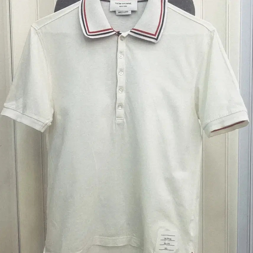 [BUNJANG] Thom Browne White Short Sleeve Polo T-Shirt / 특가!! <정품>톰브라운 반팔 카라티 화이트