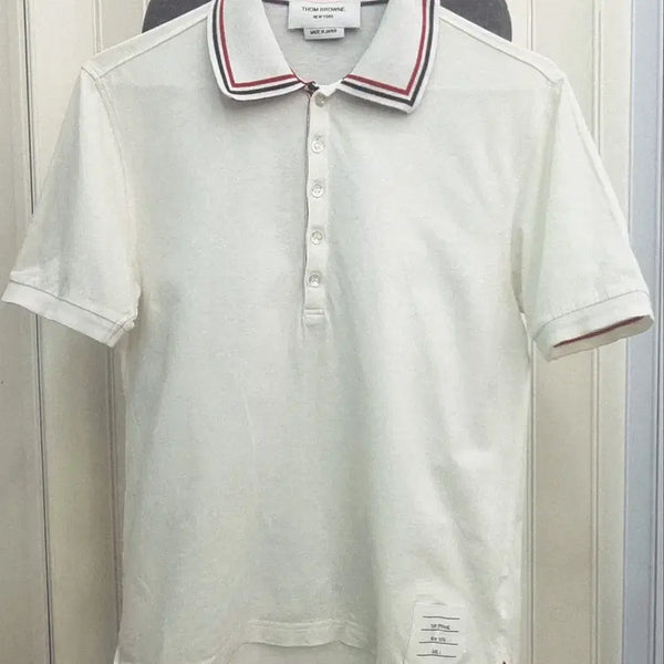 [BUNJANG] Thom Browne White Short Sleeve Polo T-Shirt / 특가!! <정품>톰브라운 반팔 카라티 화이트