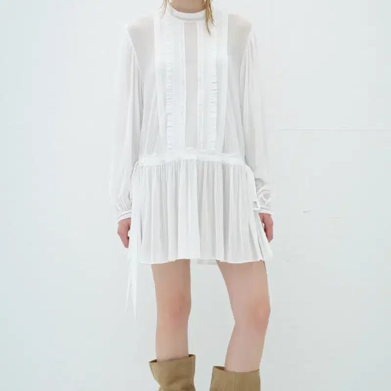 [BUNJANG] Overdue Flare Frill Lace Mini Dress / 오버듀플레어 프릴 레이스 미니 드레스 새상품