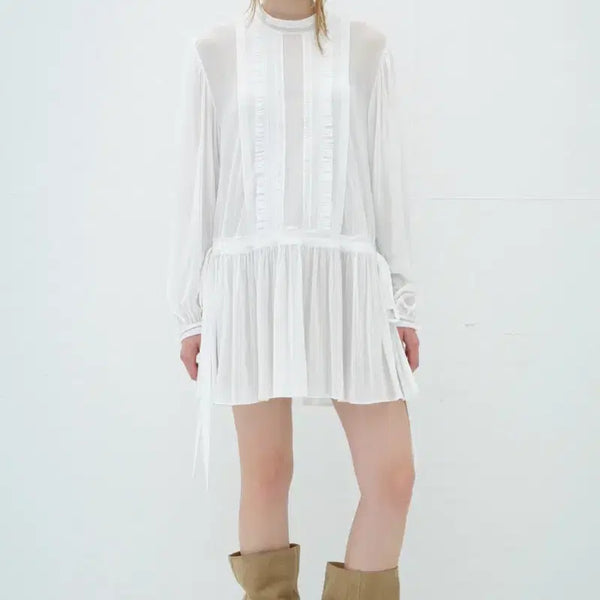 [BUNJANG] Overdue Flare Frill Lace Mini Dress / 오버듀플레어 프릴 레이스 미니 드레스 새상품