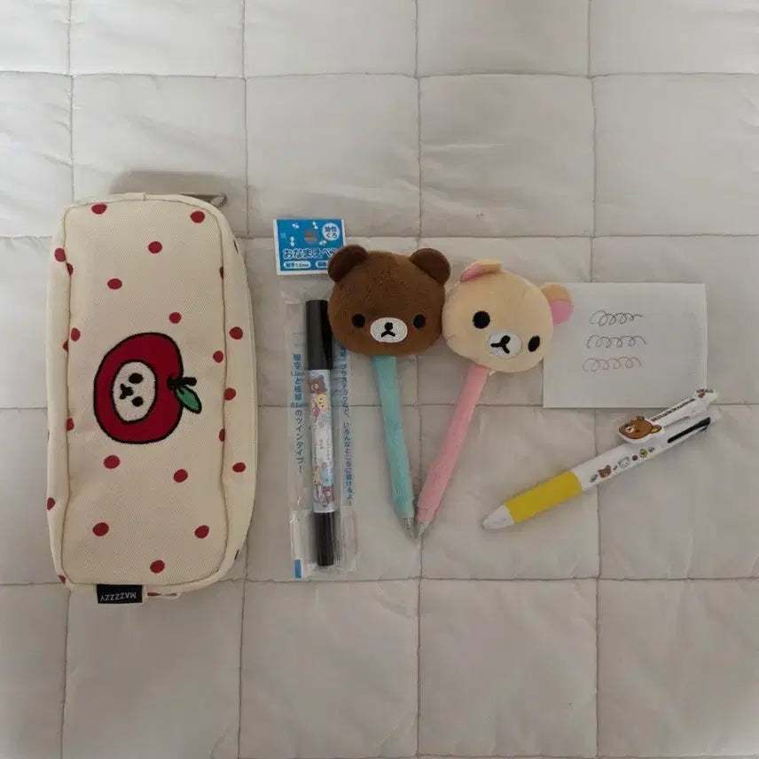 [BUNJANG] Rilakkuma Korilakkuma Chairoikoguma Mascot Ballpoint Pen Set / 고전 리락쿠마 코리락쿠마 마스코트 볼펜 네임펜 필통 차이로이코구마