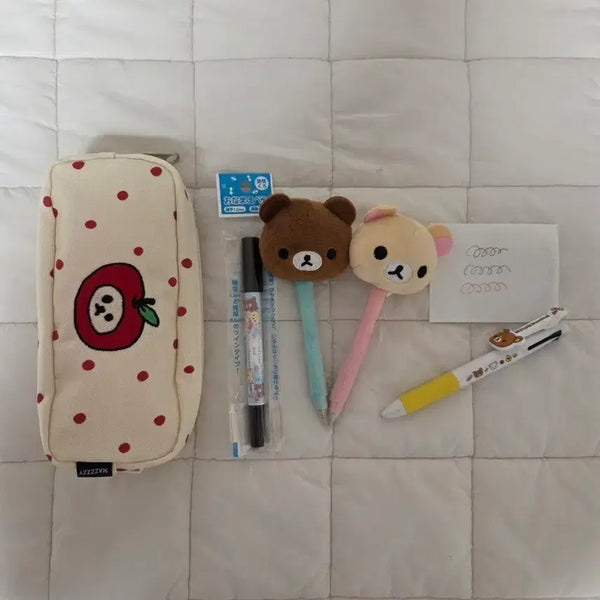 [BUNJANG] Rilakkuma Korilakkuma Chairoikoguma Mascot Ballpoint Pen Set / 고전 리락쿠마 코리락쿠마 마스코트 볼펜 네임펜 필통 차이로이코구마