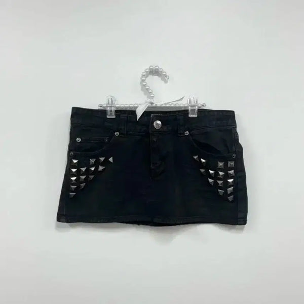 [BUNJANG] Ghost of Harlem Studded Low-Rise Skirt / 고스트오브할렘 스터드 로우라이즈 스커트