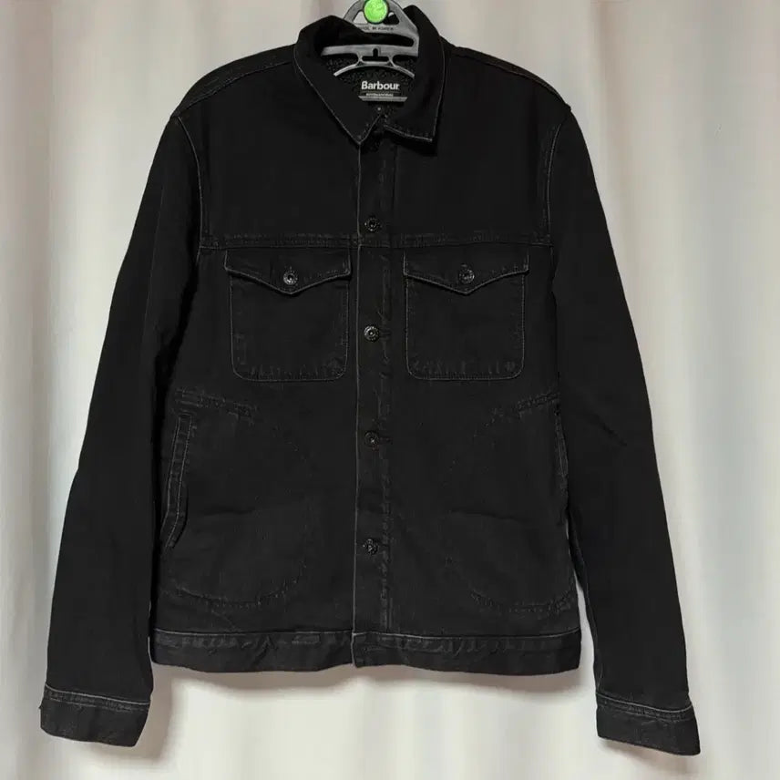 [BUNJANG] Barbour International Black Denim Shearling Jacket / 바버 인터네셔널 블랙 데님 양털 자켓