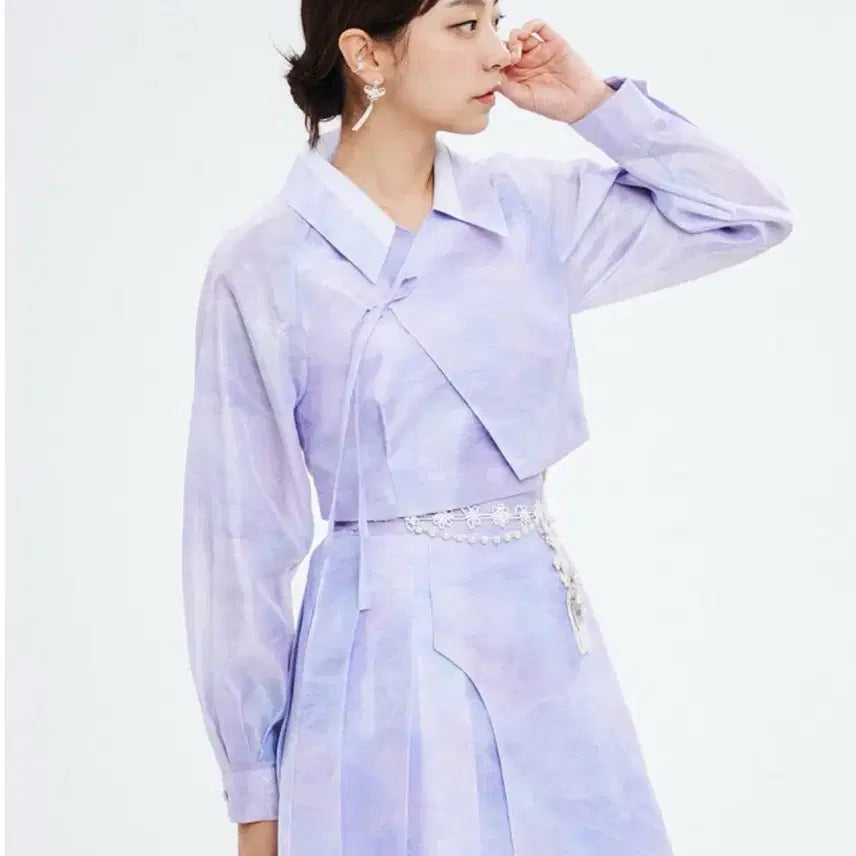 [BUNJANG] HAPLY Lavender Hanbok Top & Skirt Set / 하플리 한복 상하의 각 33만원
