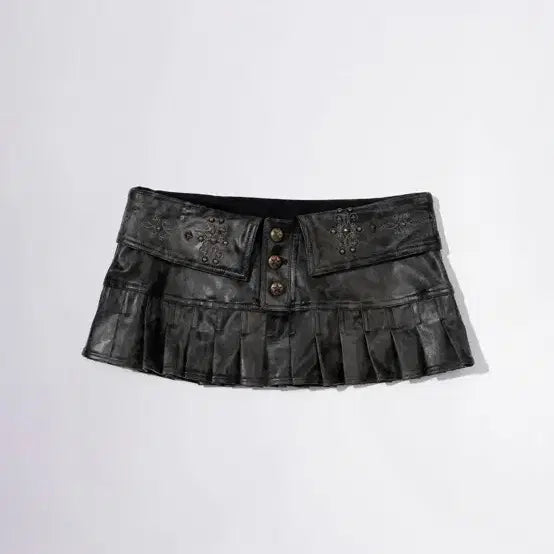 [BUNJANG] Sculptor Western Faux Leather Micro Skirt Black / (M) 스컬프터 레더스커트 Western Faux Leather Micro Skirt Black