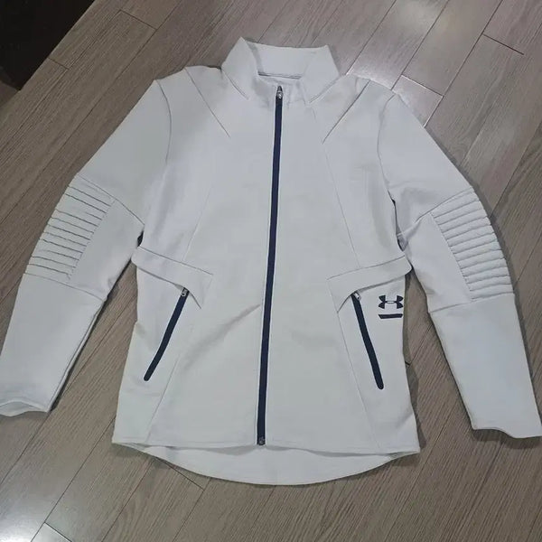 [BUNJANG] Under Armour Zip-Up Jacket White Size 100 / 언더아머 집업 자켓 화이트100