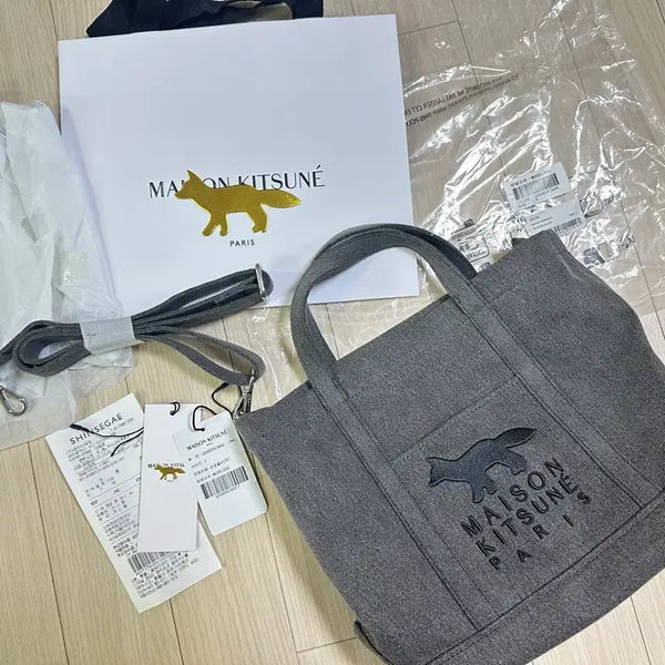 [BUNJANG] Maison Kitsuné Denim Tote Shoulder Bag / 메종키츠네 데님토트 숄더백 새상품 올해신상