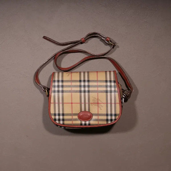[BUNJANG] Burberry Nova Check Leather Crossbody Bag / 올드 버버리 노바체크 레더 크로스백 A941