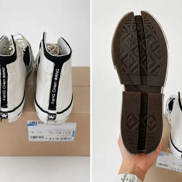 [BUNJANG] Converse x Feng Chen Wang Chuck 70 Two-in-One Natural Ivory Black Sneakers / 컨버스 x 펑첸왕 척 70 투인원 내츄럴 아이보리 블랙 245