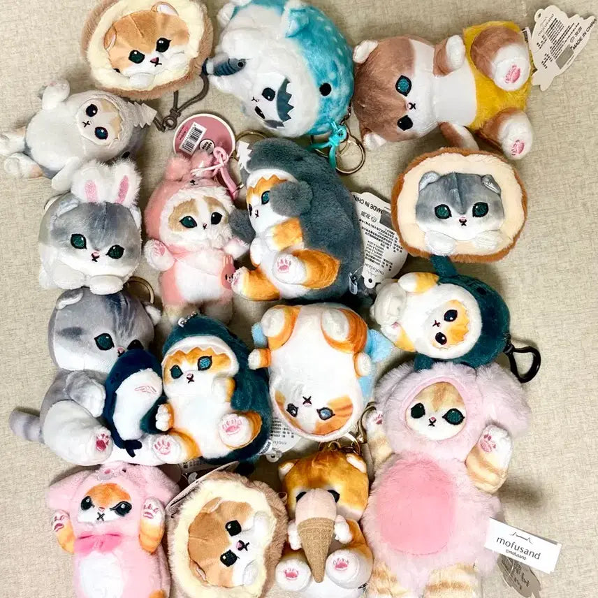 [BUNJANG] Mofu Sando Cat Nekko Keychain Set / 모프샌드 모프모후산도샌드인형뽑기 고양이네코 키링열쇠가방고리인형 일괄