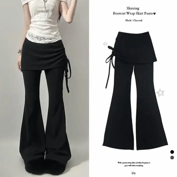 [BUNJANG] Ablery Shirring Bootcut Wrap Skirt Pants / 셔링 부츠컷 랩 치마바지 (에이블리)