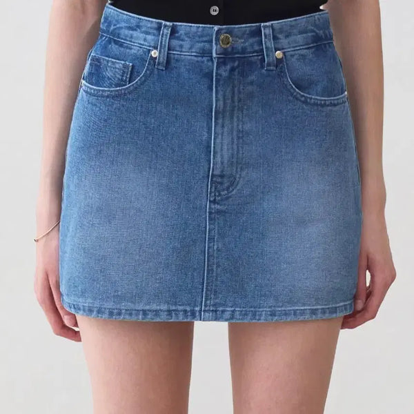 [BUNJANG] Hawa Sunwave Denim Skirt S New / 하와 썬웨이브 데님 스커트 S 완전새상품