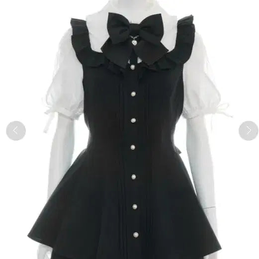 [BUNJANG] Secret Honey Black Frilled Short Sleeve Setup / 교판 시크릿허니 시허니 요크프릴 반팔셋업 블랙 양지뢰 지뢰계 리즈리사 노에미 미셸 양산형
