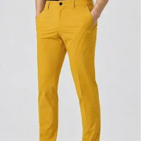 [BUNJANG] P Brand Mustard Functional Golf Pants / 골프 P 기능성 머스타드 팬츠
