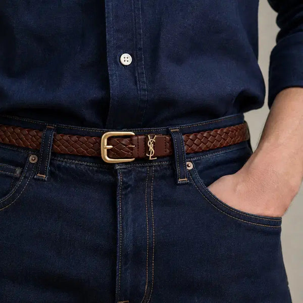 [BUNJANG] Saint Laurent YSL Cassandra Brown Leather Belt / 새상품) 생로랑 YSL 카산드라 브라운 가죽 벨트 - 반값세일!!!