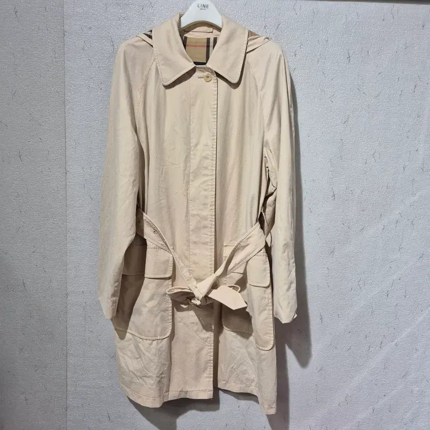 [BUNJANG] Burberry Trench Coat Beige Hooded / 버버리 트렌치코트 베이지 후드 일체형