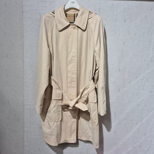[BUNJANG] Burberry Trench Coat Beige Hooded / 버버리 트렌치코트 베이지 후드 일체형