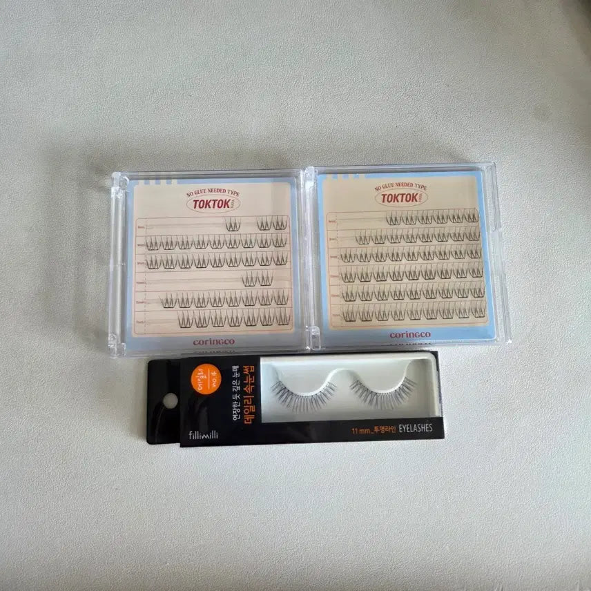 [BUNJANG] Coringco No-Glue Pure Eyelashes + Filimili No. 4 Bundle Set / 코링코 노글루 속눈썹 퓨어 + 필리밀리 4호 일괄