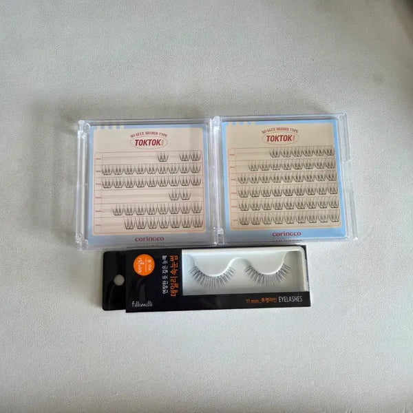 [BUNJANG] Coringco No-Glue Pure Eyelashes + Filimili No. 4 Bundle Set / 코링코 노글루 속눈썹 퓨어 + 필리밀리 4호 일괄