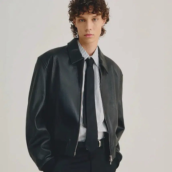 [BUNJANG] Elwood Serenity Goat Leather Blouson Black / [44] 엘무드 세레니티 고트 레더 블루종 블랙