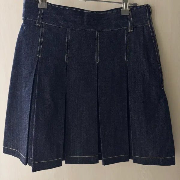 [BUNJANG] Atelier Nine Pleated Skirt (Denim) / 아틀리에 나인 플리츠 스커트