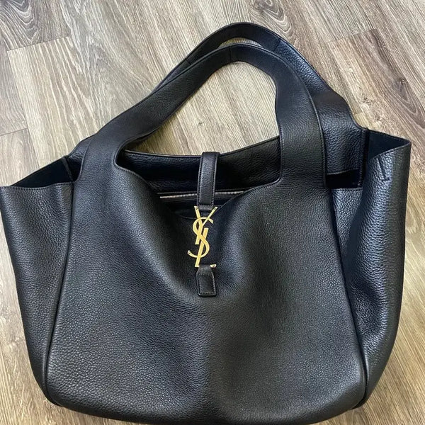 [BUNJANG] Large Grain Leather Shoulder Bag / 금장 숄더백 라지