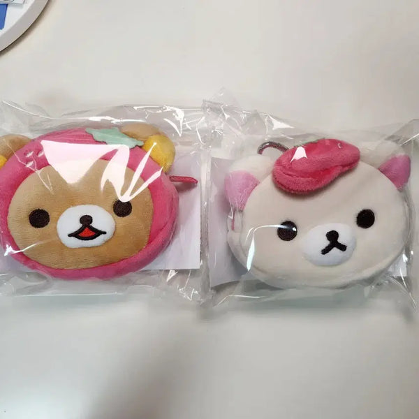 [BUNJANG] Ediya x Rilakkuma & Korilakkuma Strawberry Pouch (Sealed) / [미개봉 판매] 이디야 콜라보 딸기 리락쿠마/코리락쿠마 파우치