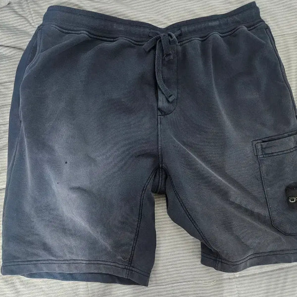 [BUNJANG] Stone Island 22SS Fleece Bermuda Shorts Navy Blue XL / 스톤아일랜드  플리스 버뮤다 쇼츠 반바지 네이비 XL