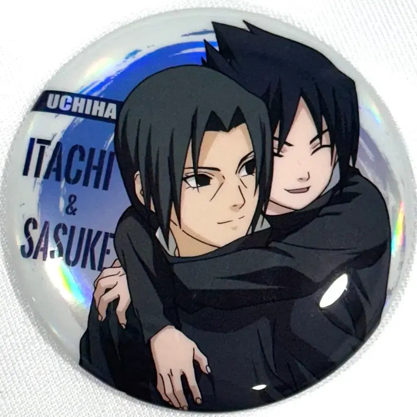 [BUNJANG] Uchiha Itachi & Sasuke Carrying Style Can Badge (Sealed) / 우치하 이타치 사스케 어부바 캔뱃지 미개봉