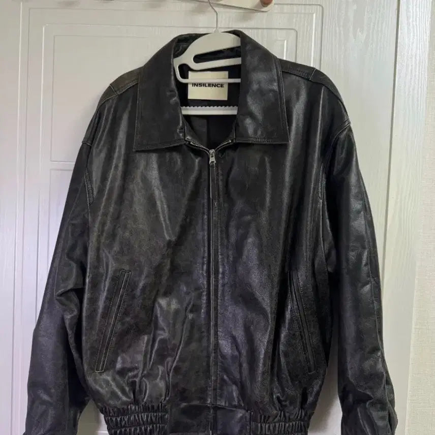 [BUNJANG] Insilence Distressed Leather Jacket S / 인사일런스 디스트레스드 레더 자켓 S