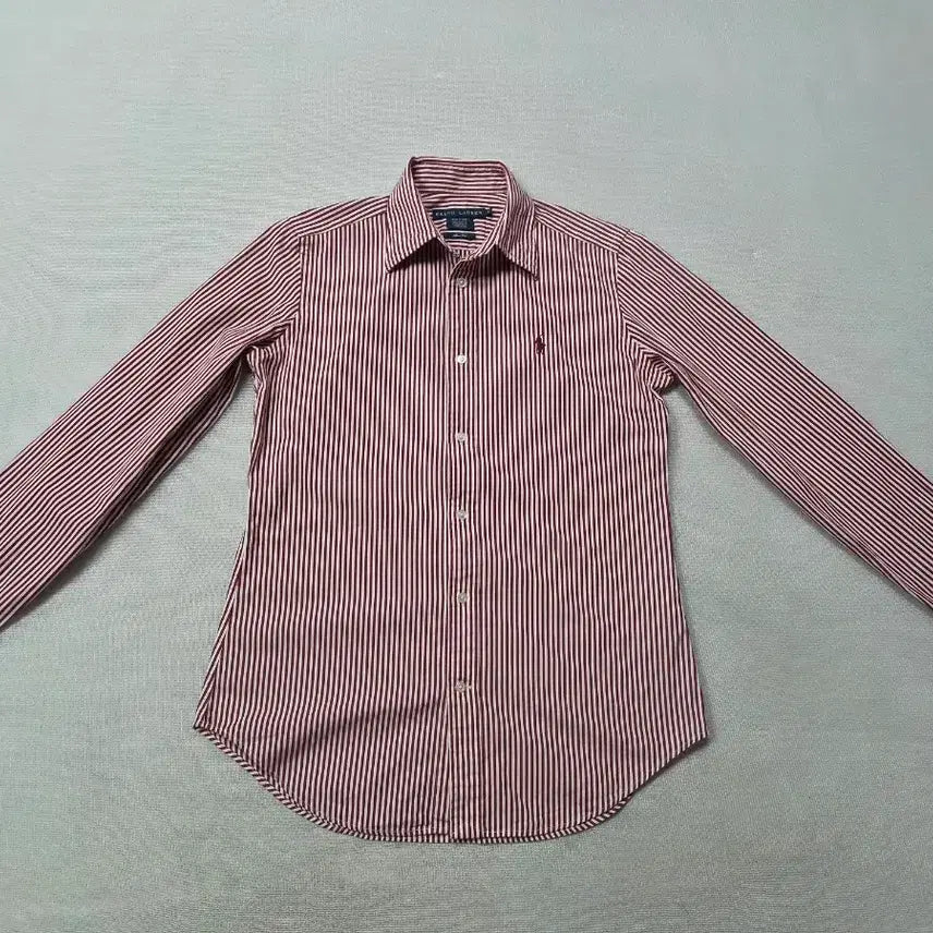 [BUNJANG] Polo Ralph Lauren Women's Burgundy Stripe Shirt Size 6 (95) / 폴로 랄프로렌 셔츠 버건디 스트라이프 6 여성95