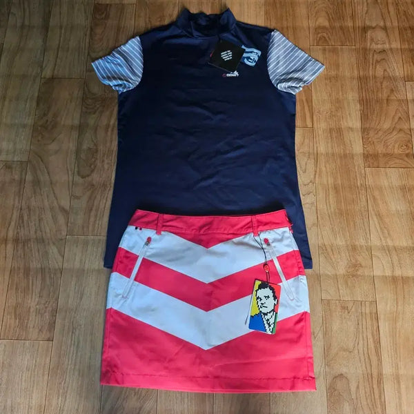[BUNJANG] Golf Wear Set Navy/Pink / 골프웨어 세트 네이비/핑크