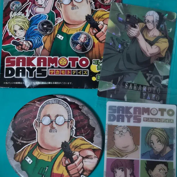 [BUNJANG] Sakamoto Days Original Art Can Badge & Wafer Card Set (Taro) / [새상품일괄]사카모토데이즈 사카데이 원화 캔뱃지 타로 뚱타로 웨하스카드