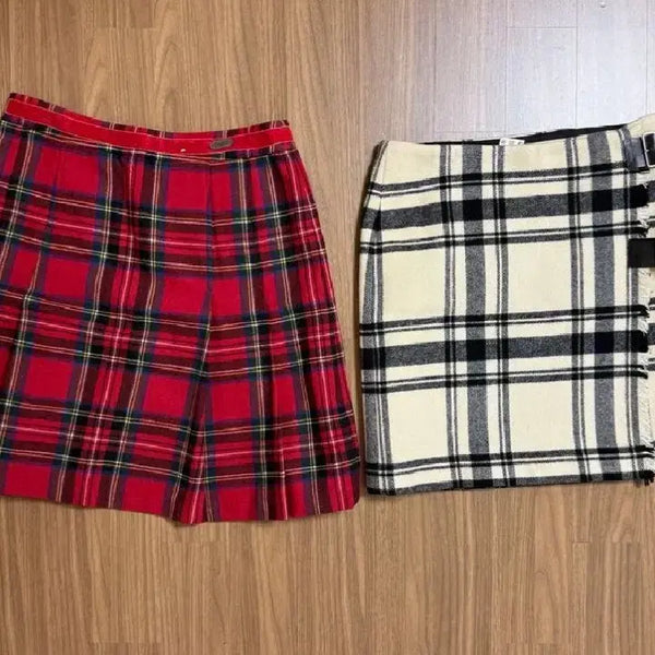 [BUNJANG] Ninesix Check Skirt Set (Size 66) / Ninesix 96 체크 스커트 2종 (사이즈 66)