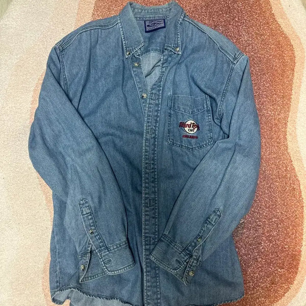[BUNJANG] Hard Rock Cafe Orlando Denim Shirt / 하드락카페 올란도 데님셔츠