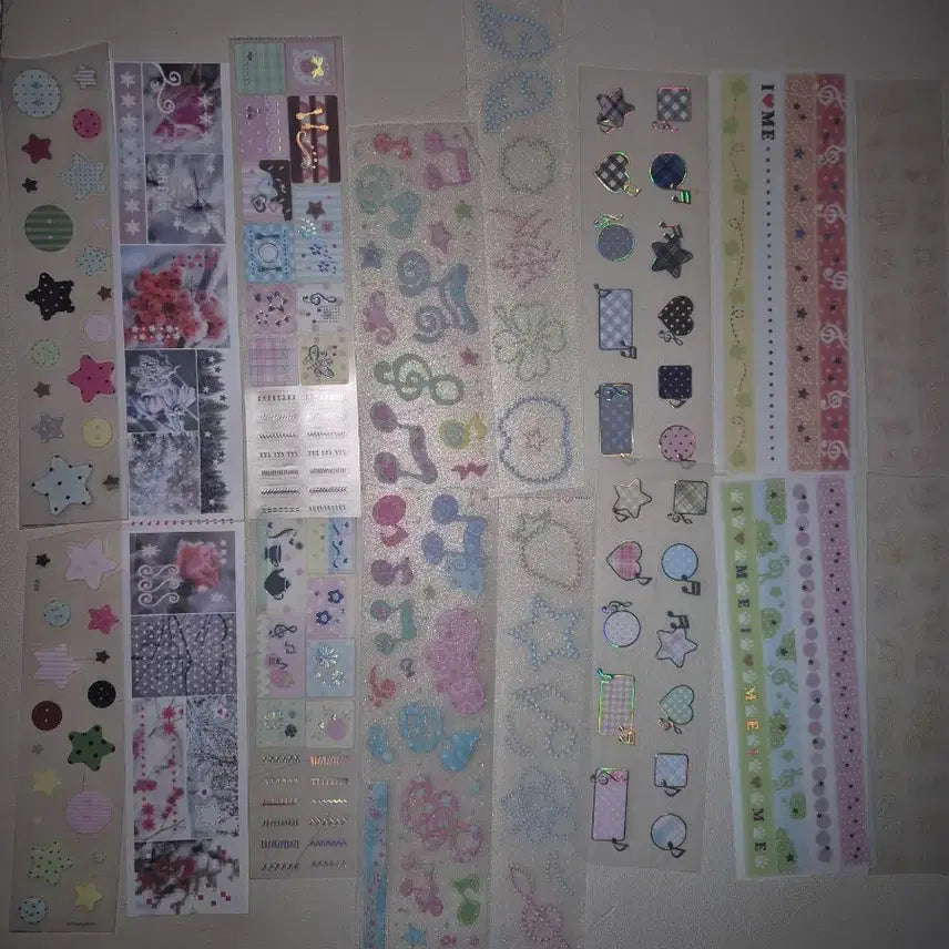 [BUNJANG] Kiss-cut Sticker Set - 15 Types, 2 Patterns Bundle / 다꾸 띵) 키스컷 15종 소분컷 2패턴 일괄 판매