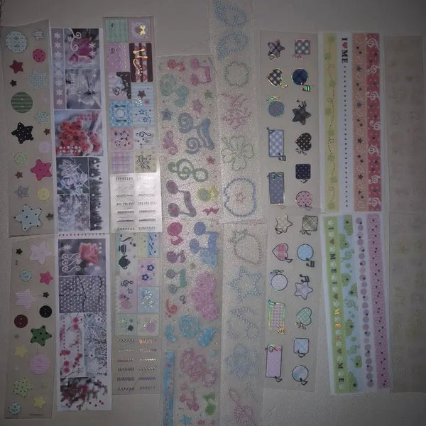 [BUNJANG] Kiss-cut Sticker Set - 15 Types, 2 Patterns Bundle / 다꾸 띵) 키스컷 15종 소분컷 2패턴 일괄 판매