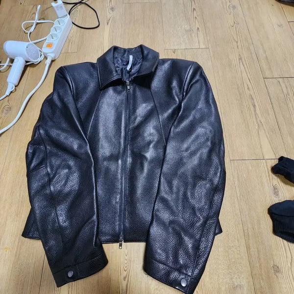 [BUNJANG] Noir Goat Shrunken Leather Jacket / 노이어 고트 슈렁큰 레더