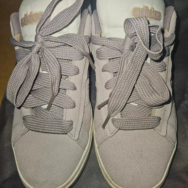 [BUNJANG] Adidas Grandcourt Alpha Lavender Suede Sneakers 280 / 아디다스 그랜드코트 알파 차 연보라색 280